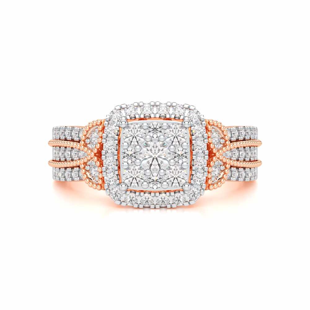 Silk Spark Silver Ring - Rose Gold - Image 4
