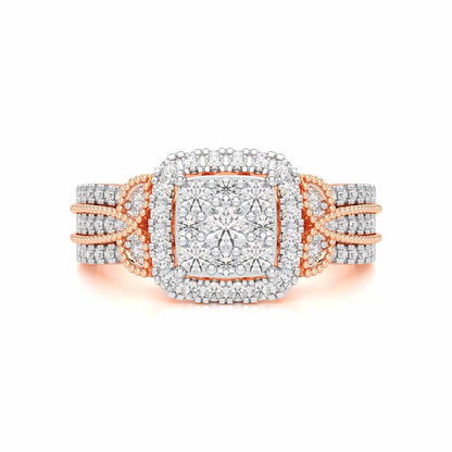 Silk Spark Silver Ring - Rose Gold - Image 4