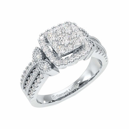 Silk Spark Silver Ring - White Gold - Image 1