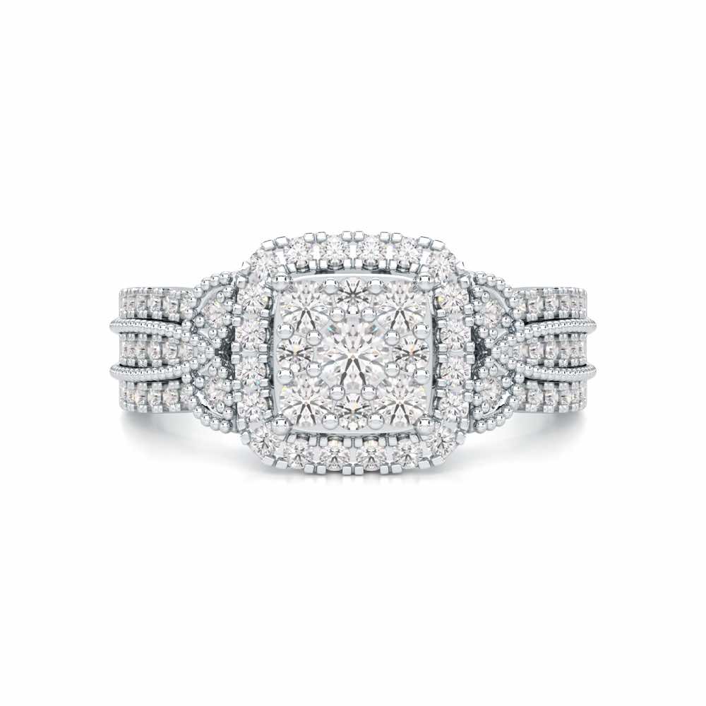 Silk Spark Silver Ring - White Gold - Image 4