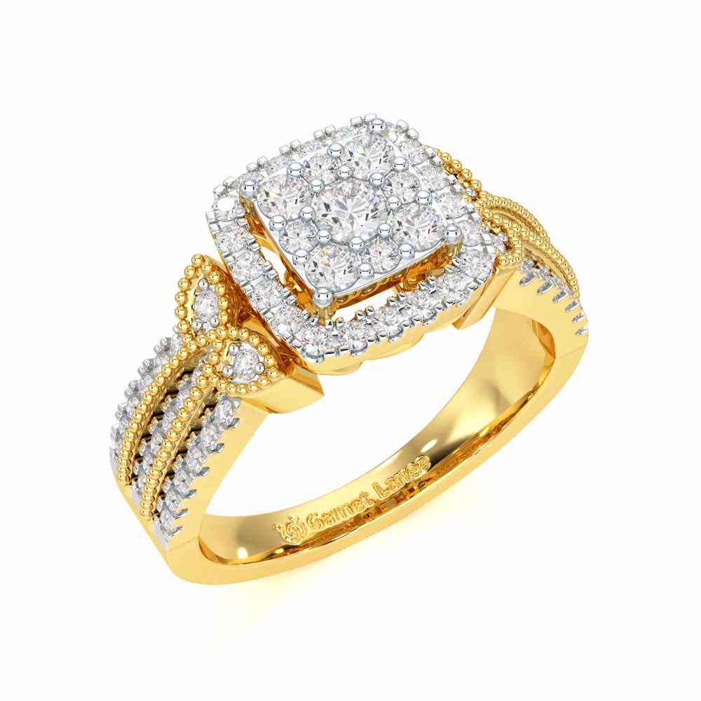 Silk Spark Silver Ring - Yellow Gold - Image 1