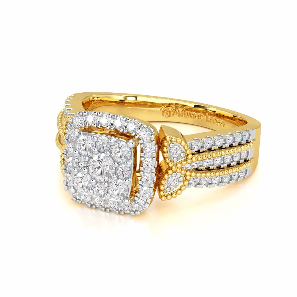 Silk Spark Silver Ring - Yellow Gold - Image 2