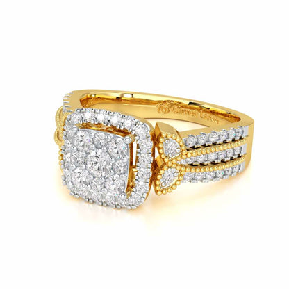 Silk Spark Silver Ring - Yellow Gold - Image 2