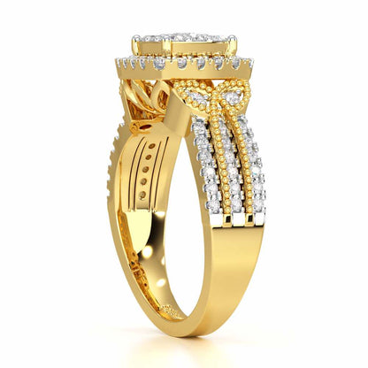Silk Spark Silver Ring - Yellow Gold - Image 3