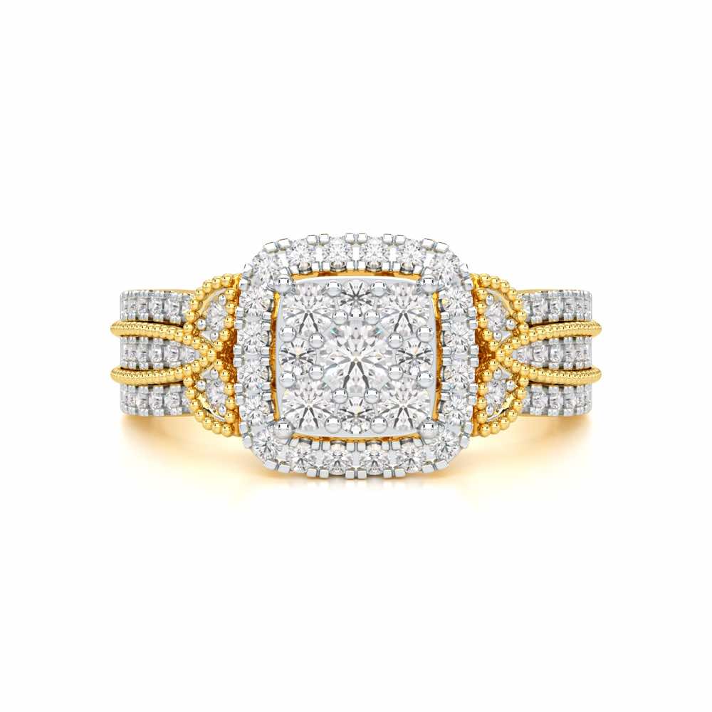 Silk Spark Silver Ring - Yellow Gold - Image 4