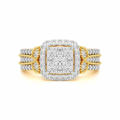 Silk Spark Silver Ring - Yellow Gold - Image 4