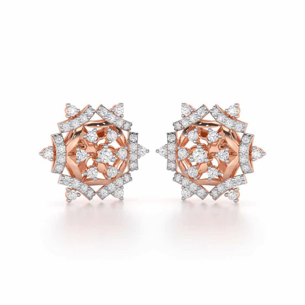 Silken Sparkle Silver Earrings - Rose Gold - Image 1