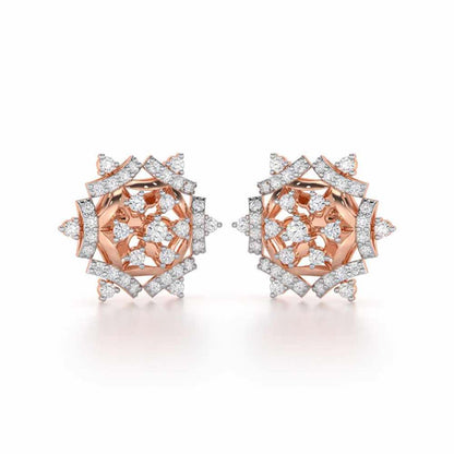 Silken Sparkle Silver Earrings - Rose Gold - Image 1