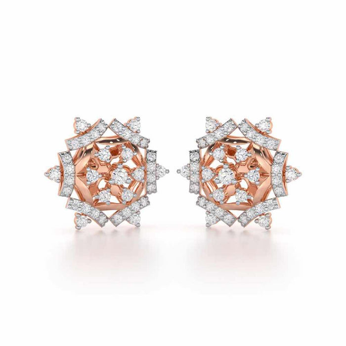 Silken Sparkle Silver Earrings - Rose Gold - Image 1