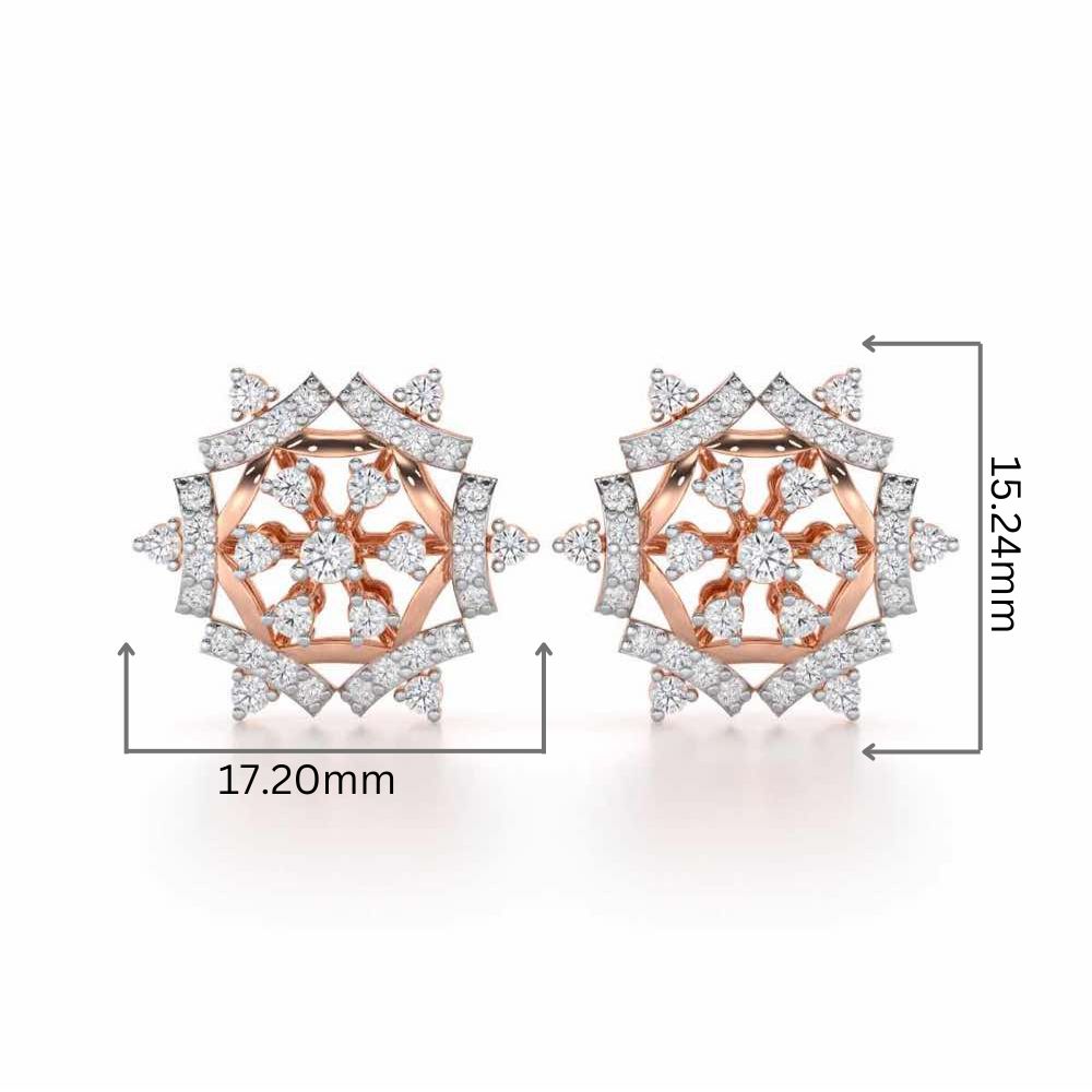 Silken Sparkle Silver Earrings - Rose Gold - Image 2
