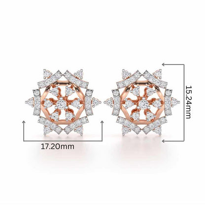 Silken Sparkle Silver Earrings - Rose Gold - Image 2