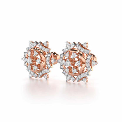 Silken Sparkle Silver Earrings - Rose Gold - Image 3