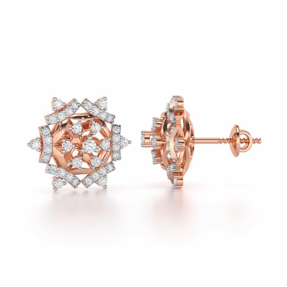 Silken Sparkle Silver Earrings - Rose Gold - Image 4