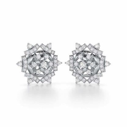 Silken Sparkle Silver Earrings - White Gold - Image 1
