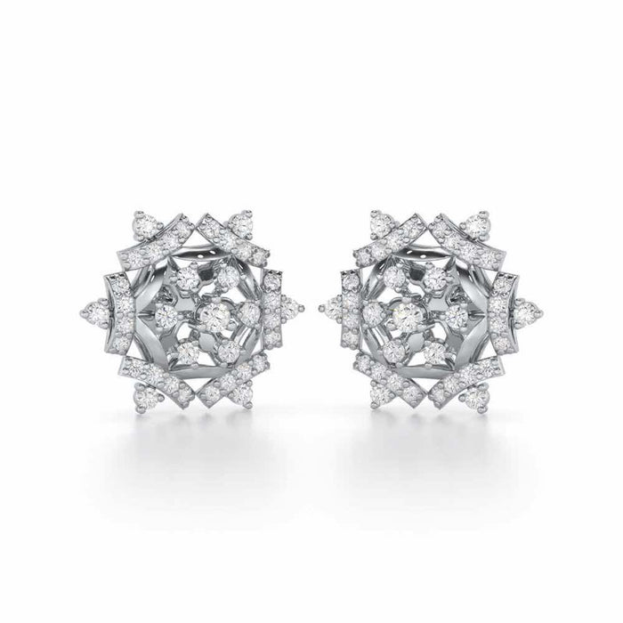 Silken Sparkle Silver Earrings - White Gold - Image 1