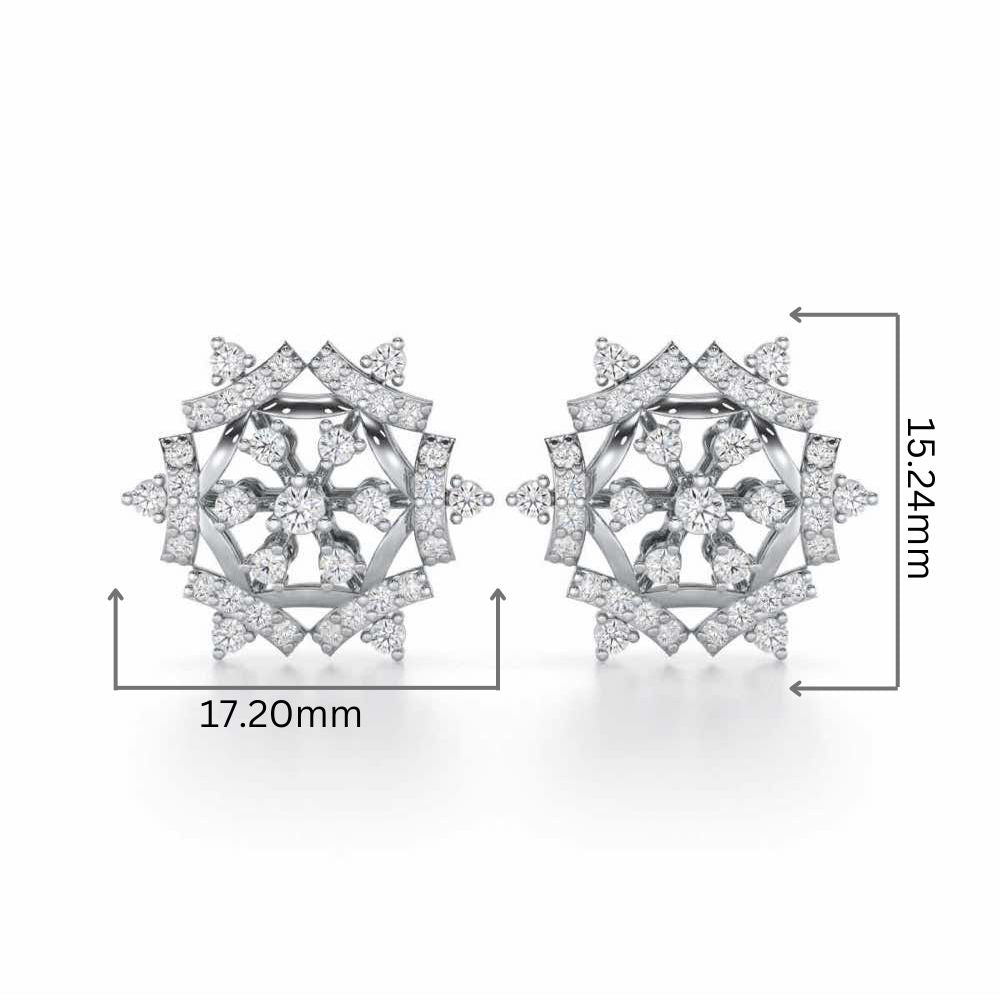 Silken Sparkle Silver Earrings - White Gold - Image 2
