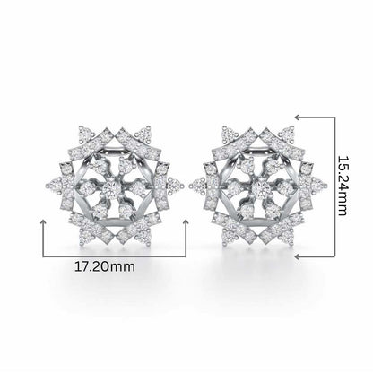 Silken Sparkle Silver Earrings - White Gold - Image 2