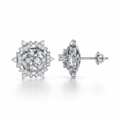 Silken Sparkle Silver Earrings - White Gold - Image 4