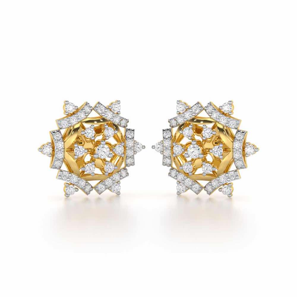 Silken Sparkle Silver Earrings - Yellow Gold - Image 1