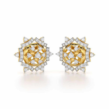 Silken Sparkle Silver Earrings - Yellow Gold - Image 1