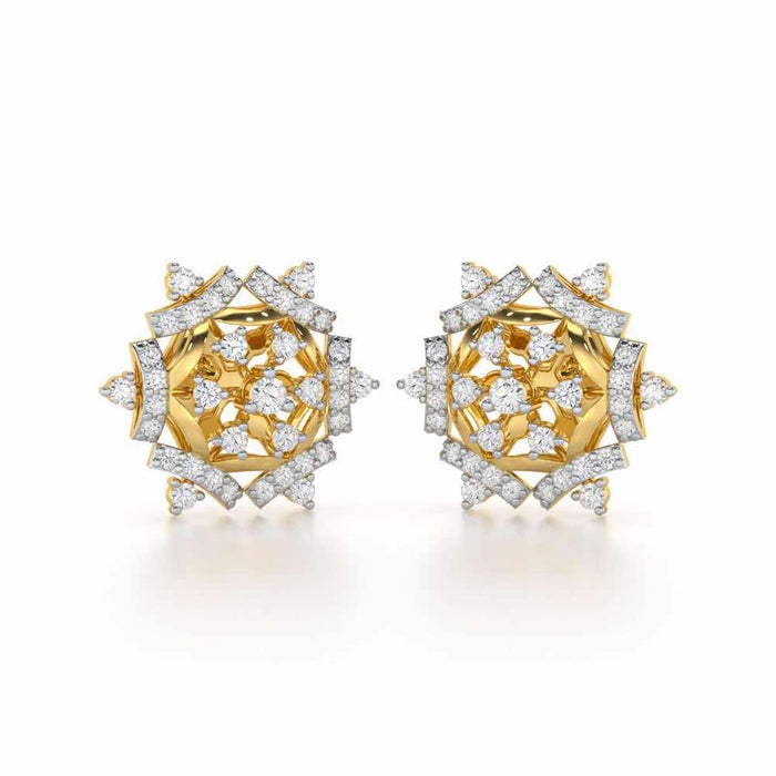 Silken Sparkle Silver Earrings - Yellow Gold - Image 1