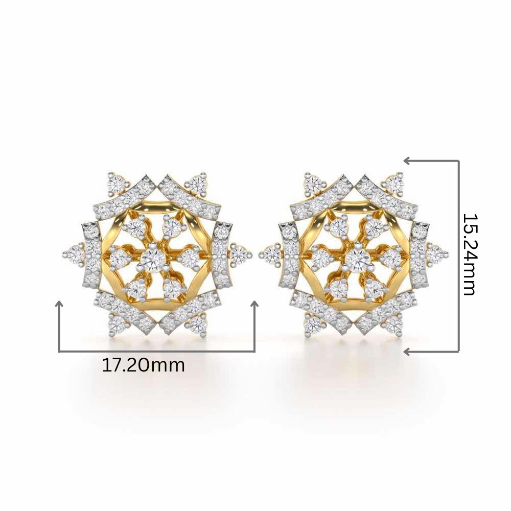 Silken Sparkle Silver Earrings - Yellow Gold - Image 2