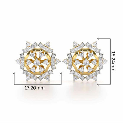 Silken Sparkle Silver Earrings - Yellow Gold - Image 2