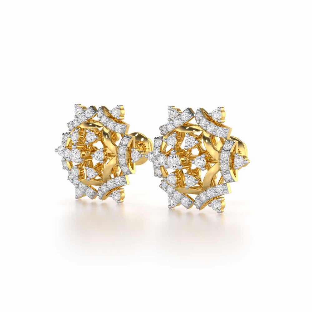 Silken Sparkle Silver Earrings - Yellow Gold - Image 3