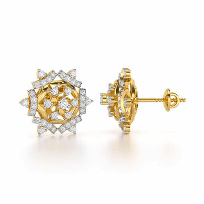Silken Sparkle Silver Earrings - Yellow Gold - Image 4