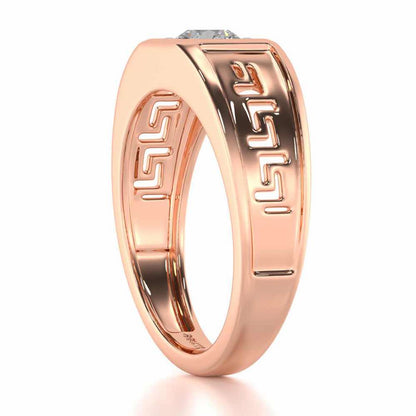 Silver Spark Solitaire Ring For Men - Rose Gold - Image 4