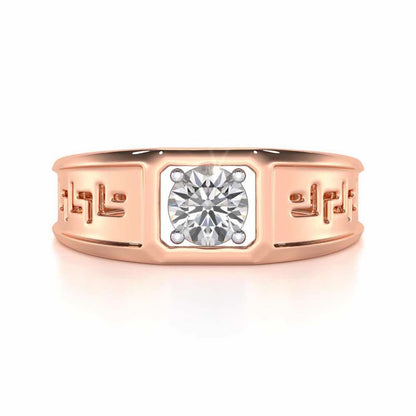 Silver Spark Solitaire Ring For Men - Rose Gold - Image 5