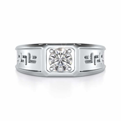 Silver Spark Solitaire Ring For Men - White Gold - Image 5