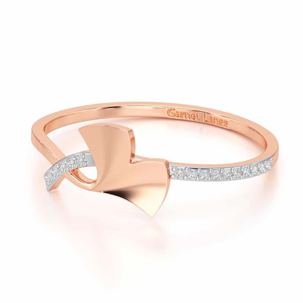 Simple Charm Silver Ring - Rose Gold - Image 2
