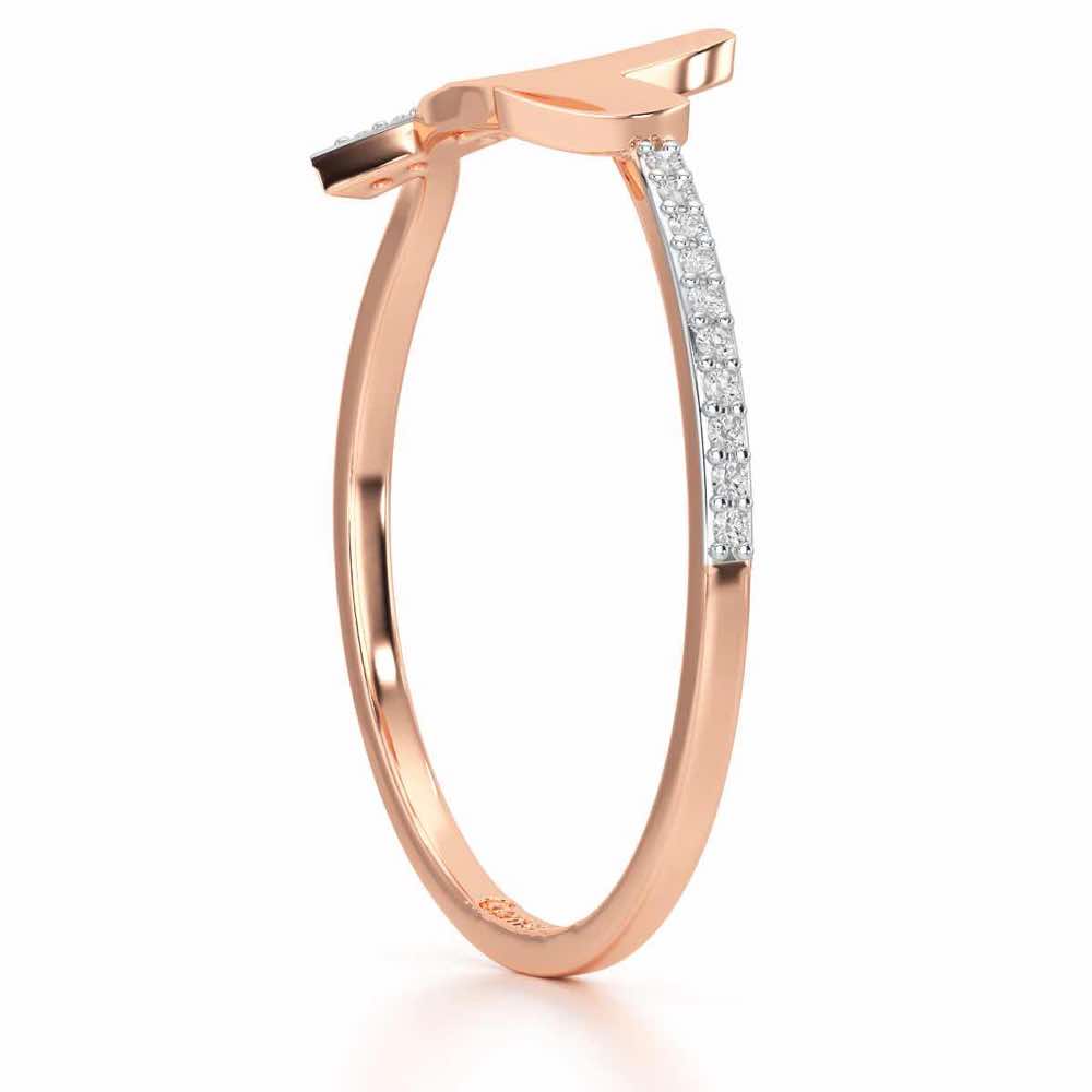 Simple Charm Silver Ring - Rose Gold - Image 3