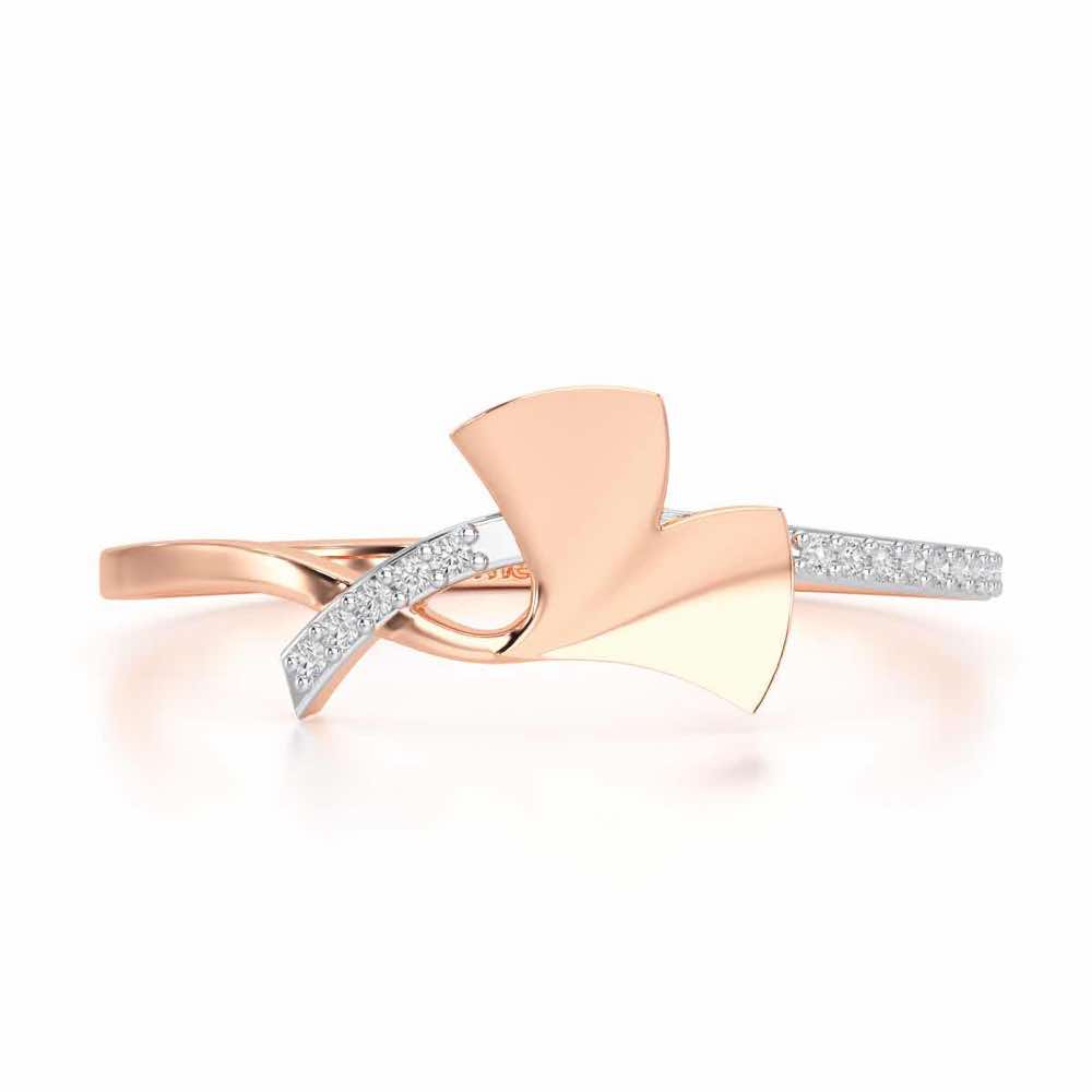 Simple Charm Silver Ring - Rose Gold - Image 4