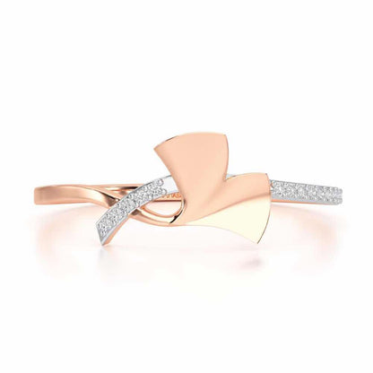 Simple Charm Silver Ring - Rose Gold - Image 4