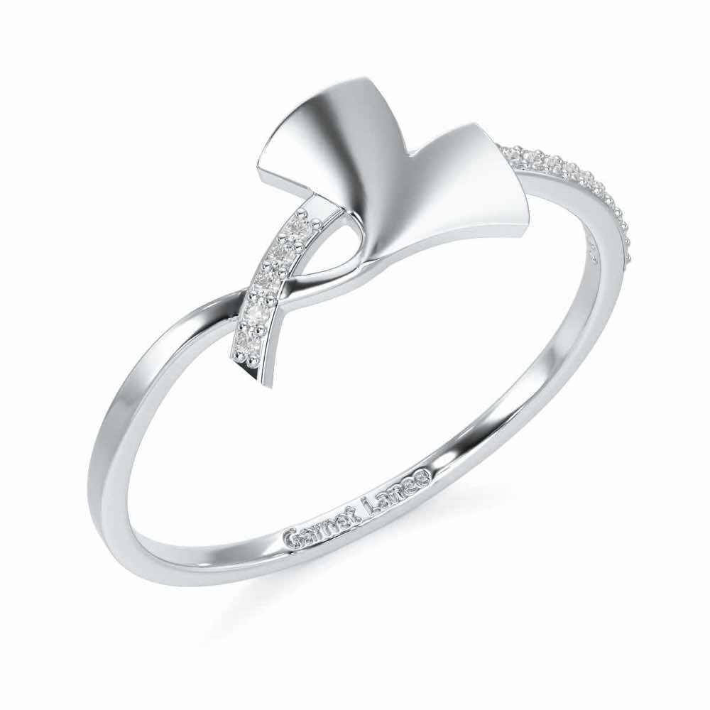 Simple Charm Silver Ring - White Gold - Image 1