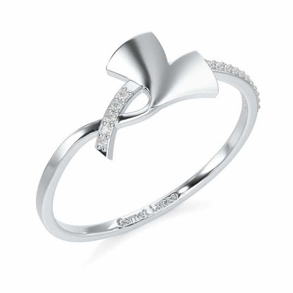 Simple Charm Silver Ring - White Gold - Image 1