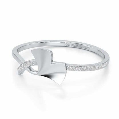Simple Charm Silver Ring - White Gold - Image 2