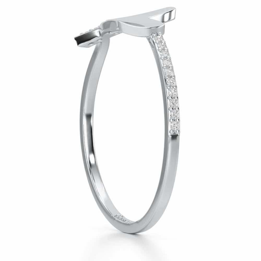 Simple Charm Silver Ring - White Gold - Image 3