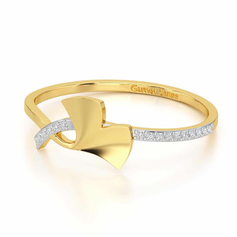 Simple Charm Silver Ring - Yellow Gold - Image 2