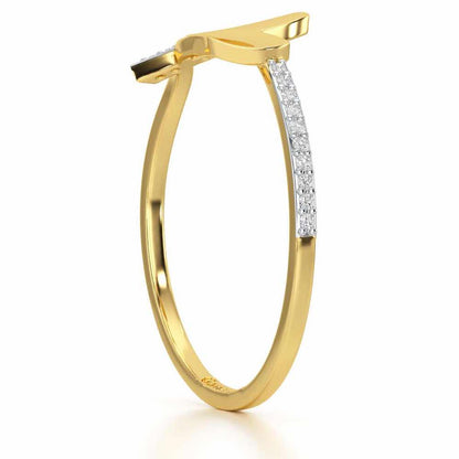 Simple Charm Silver Ring - Yellow Gold - Image 3