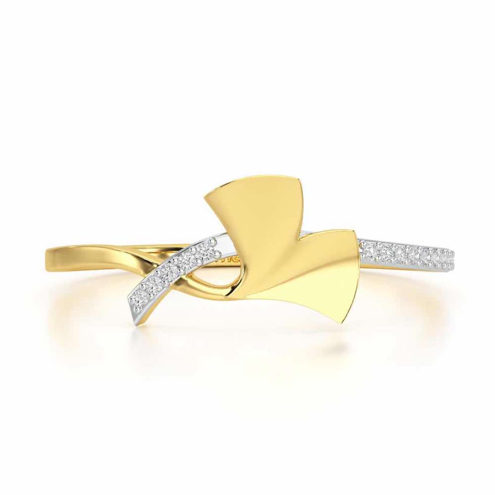 Simple Charm Silver Ring - Yellow Gold - Image 4