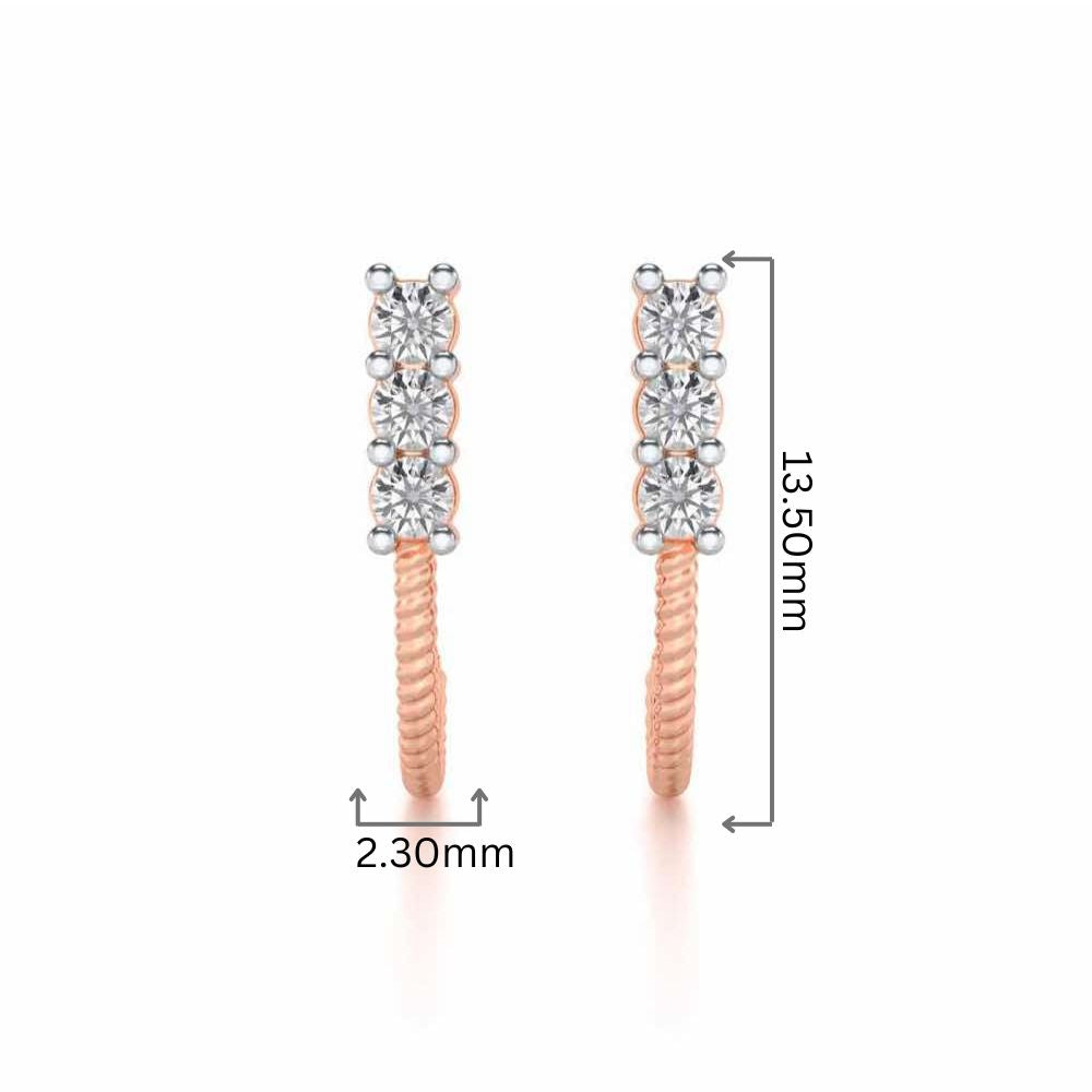 Simple Silver Bali Earrings - Rose Gold - Image 2