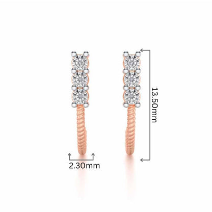 Simple Silver Bali Earrings - Rose Gold - Image 2