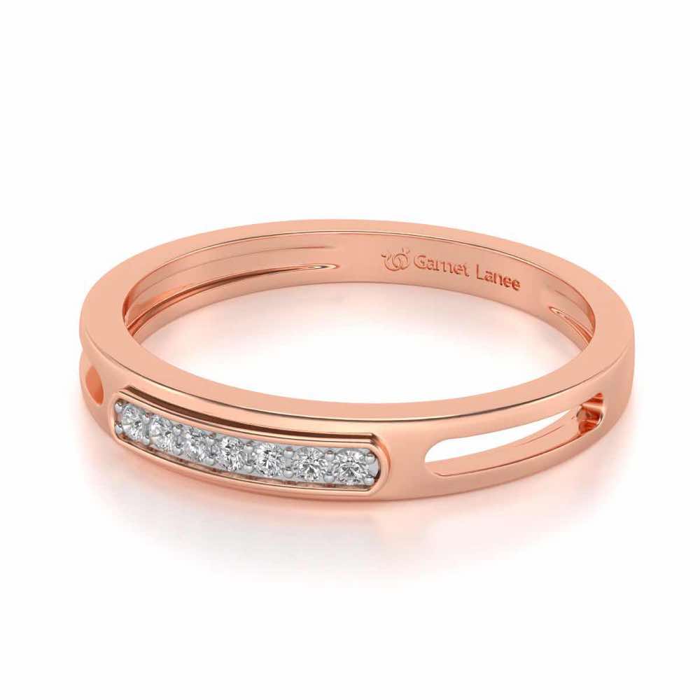 Simple Silver Band Ring - Rose Gold - Image 2