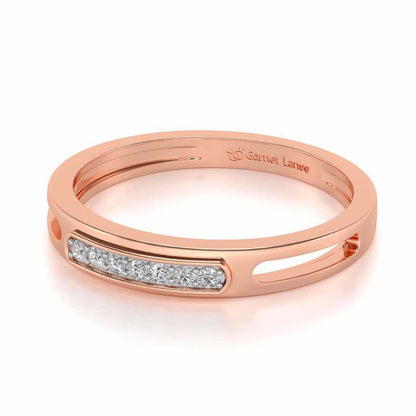 Simple Silver Band Ring - Rose Gold - Image 2