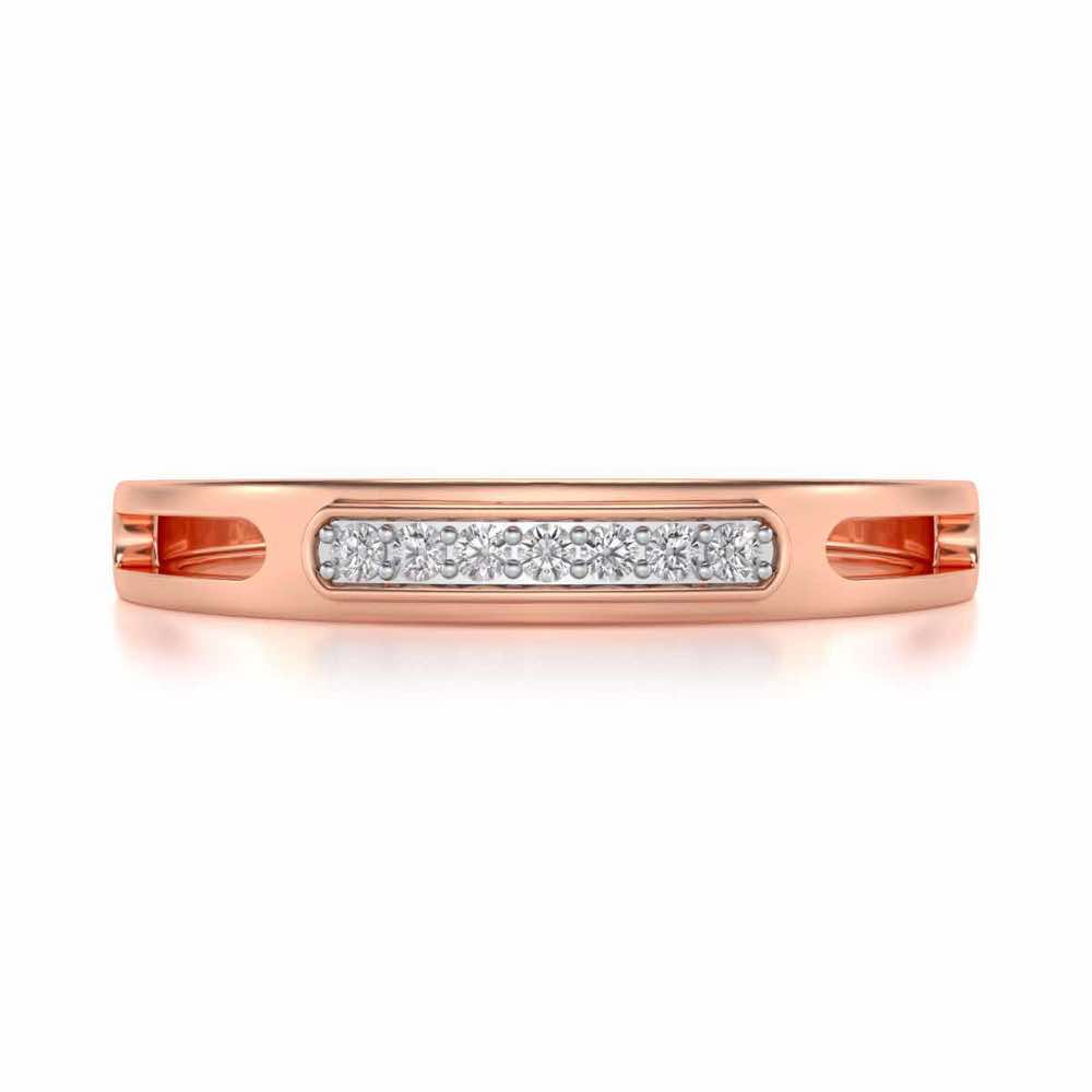 Simple Silver Band Ring - Rose Gold - Image 4