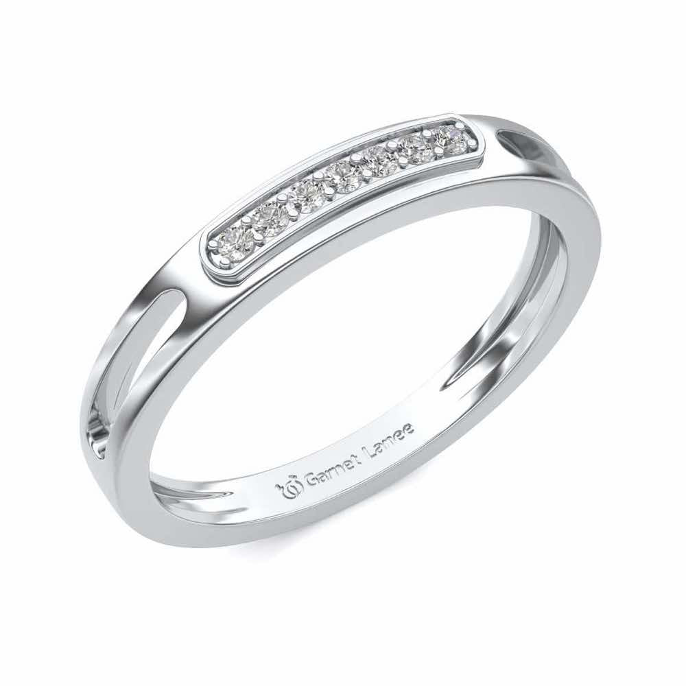 Simple Silver Band Ring - White Gold - Image 1
