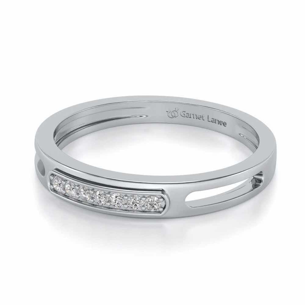 Simple Silver Band Ring - White Gold - Image 2